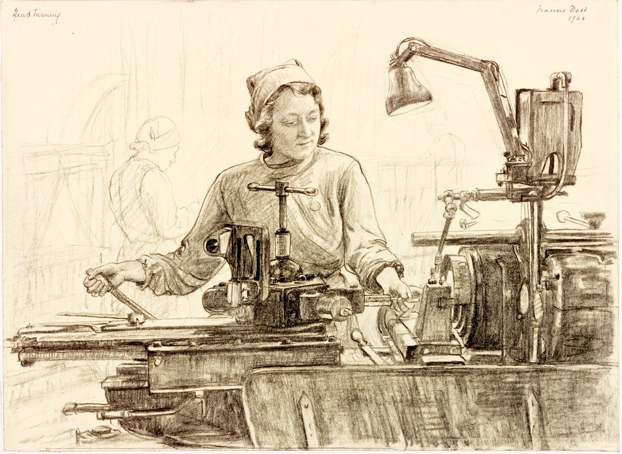 Otáčení hlavy (pastel a tužka na papíře) od Francis Dodd