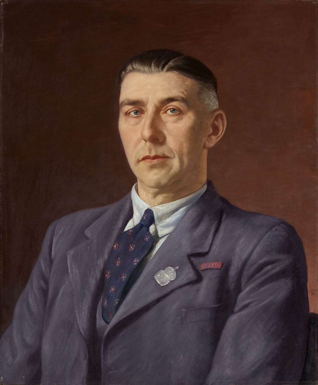 Portrét Percivala Henryho Martina, Post Office, Bristol, cca 1941-45 (olej na plátně) od Francis Dodd