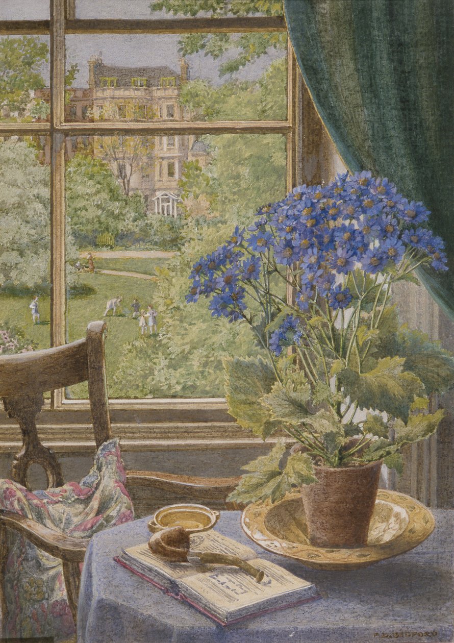 Ladbroke Square z mého ateliéru (akvarel na papíře) od Francis Donkin Bedford