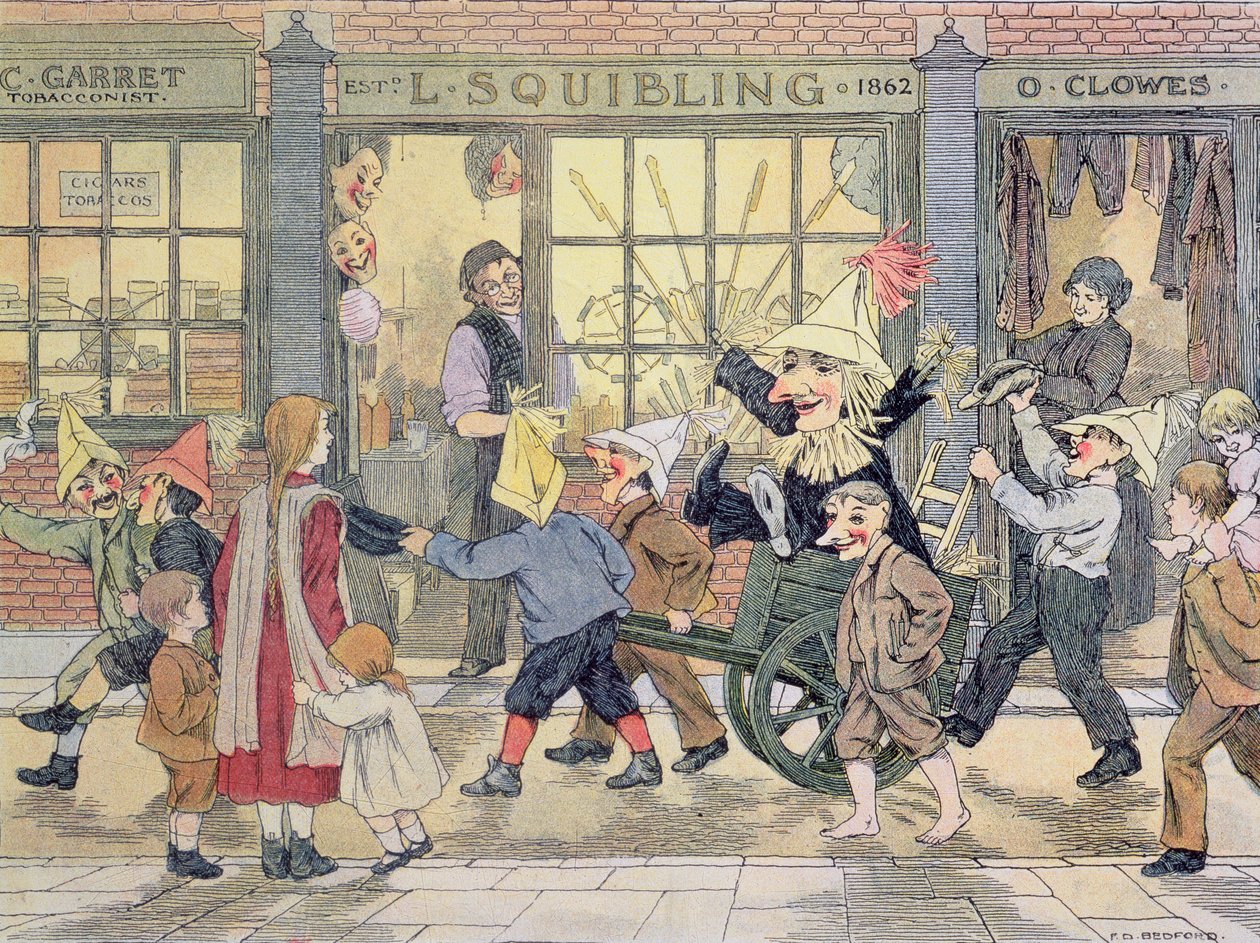 "Penny for the Guy", z knihy "The Book of Shops od Francis Donkin Bedford