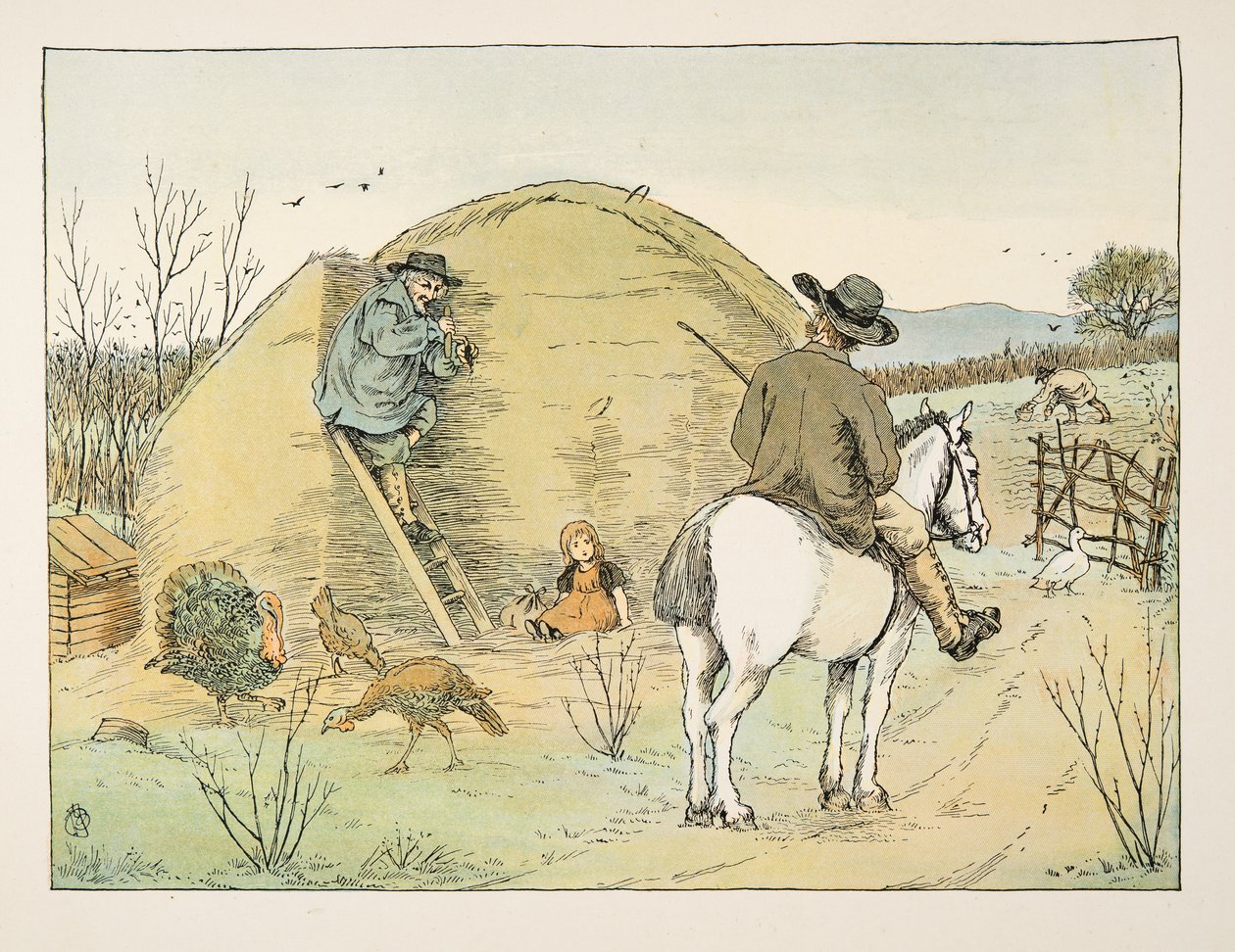 Farmář, z knihy Čtyři a dvacet dělníků, vyd. 1900 (barevná litografie) od Francis Donkin Bedford