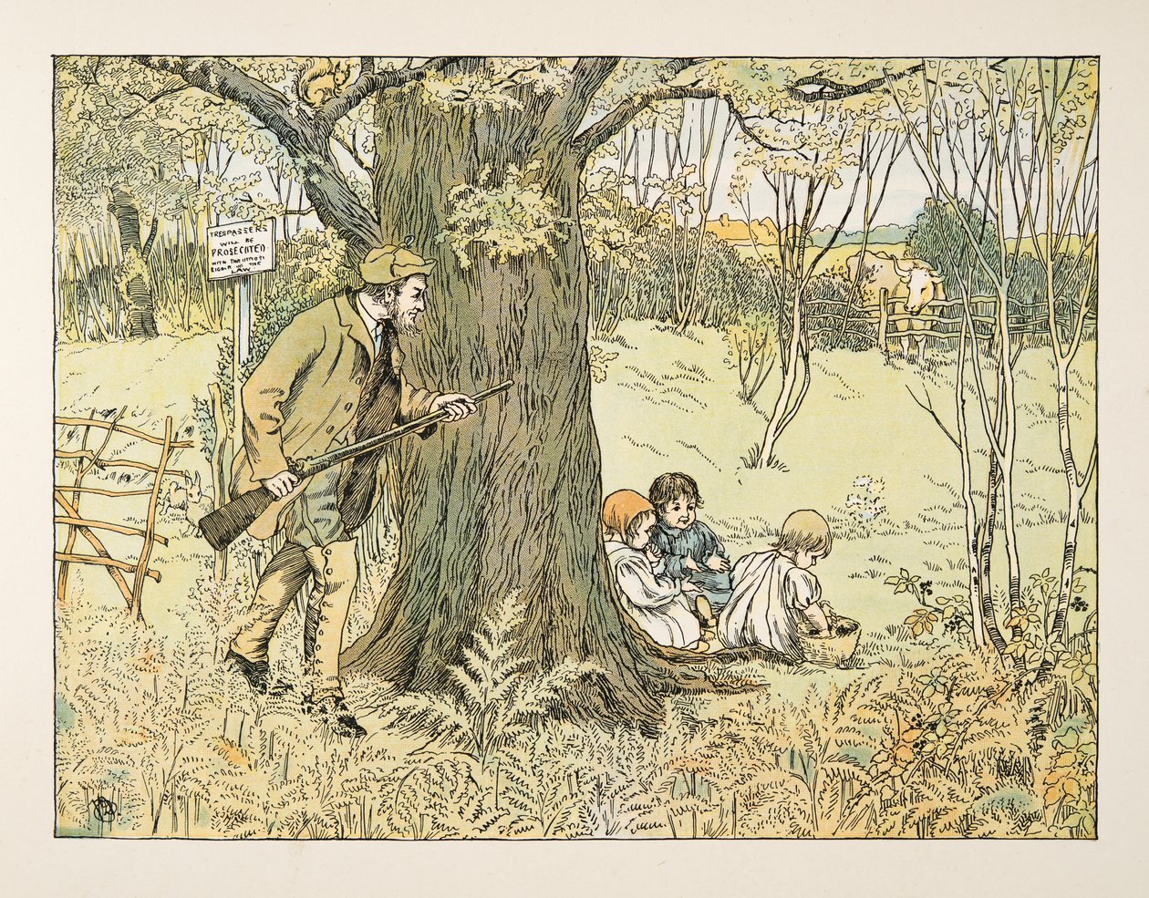 Hajný, z knihy Čtyři a dvacet dělníků, pub. 1900 (barevná litografie) od Francis Donkin Bedford