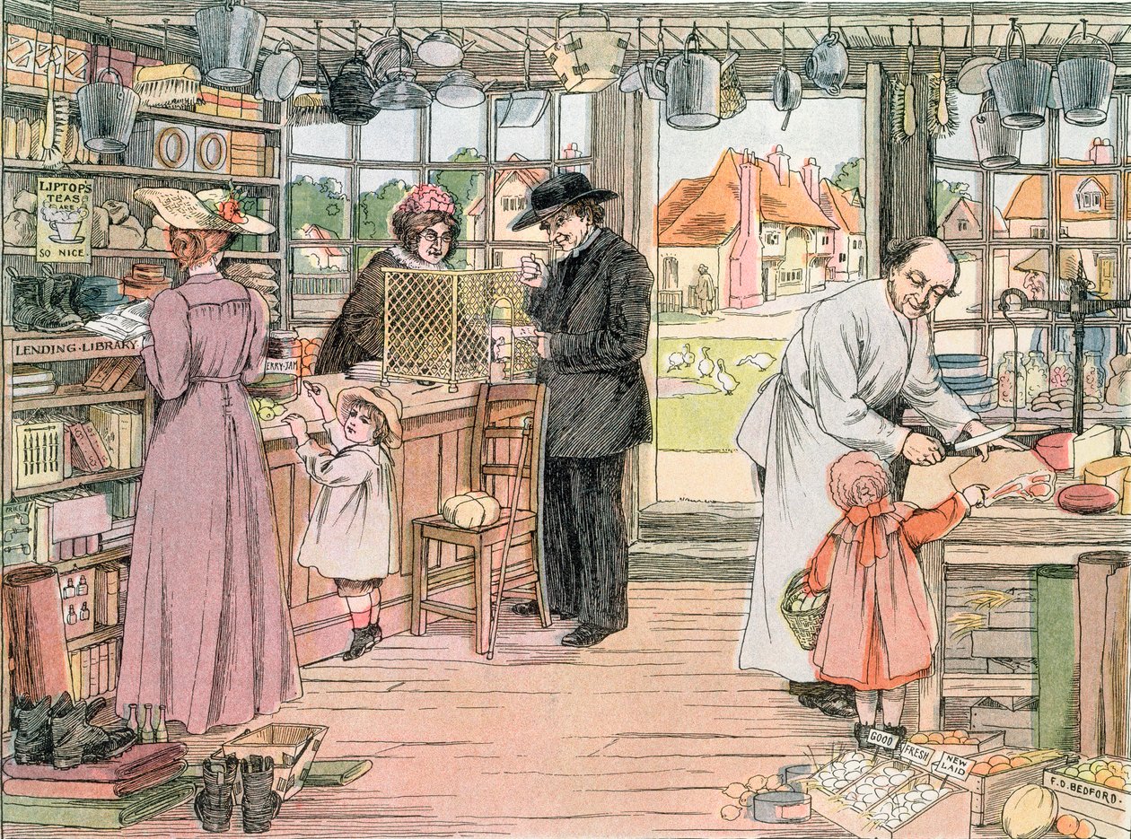 Obchod se smíšeným zbožím, 1899. Z knihy obchodů, 1899 od Francis Donkin Bedford