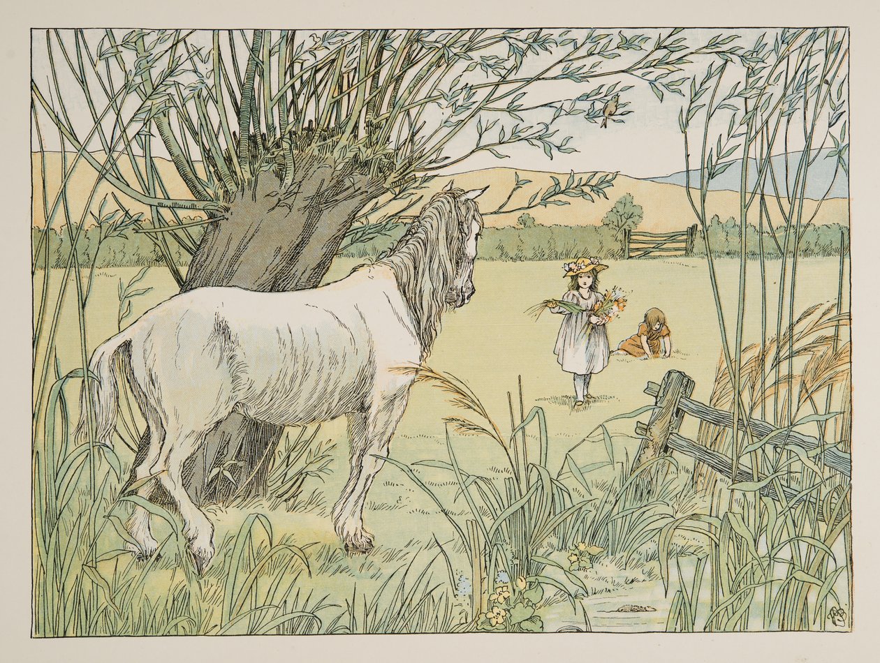 Starý autobusový kůň, z knihy Four and Twenty Toilers, pub. 1900 (barevná litografie) od Francis Donkin Bedford