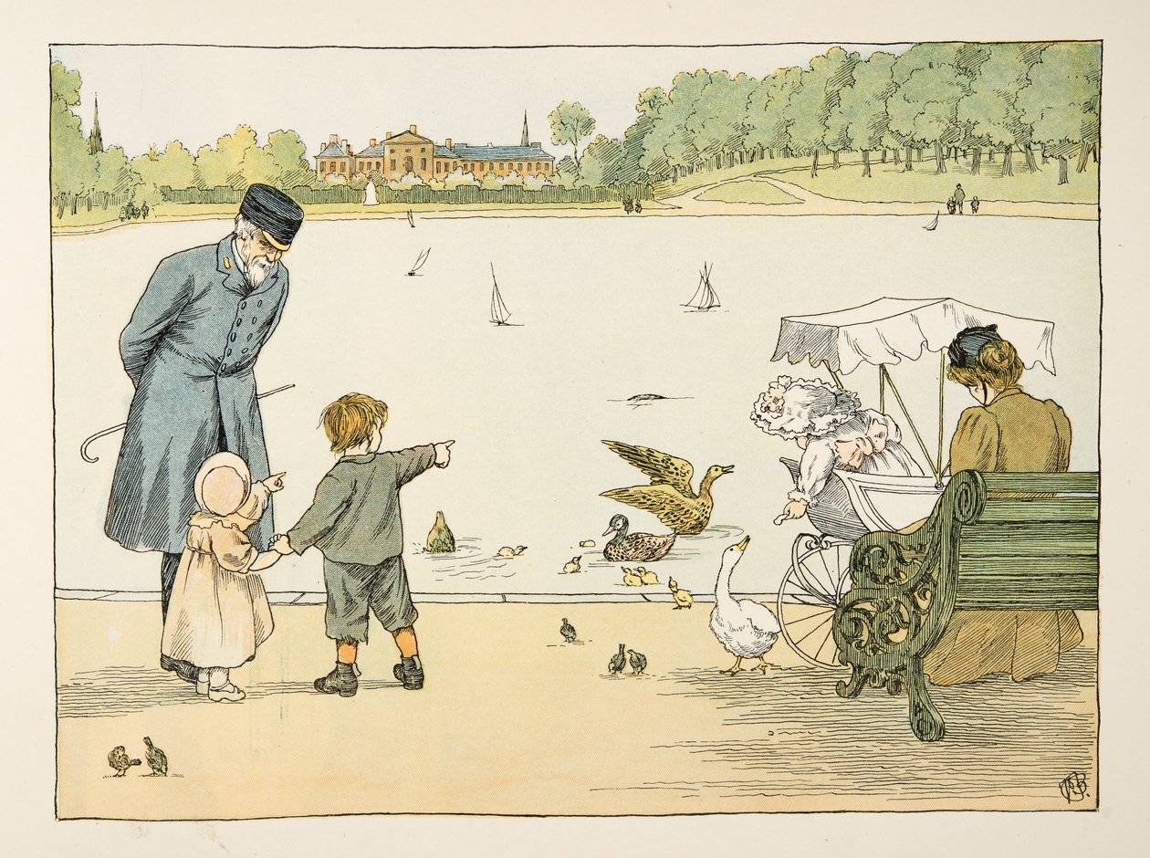 The Park Keeper, z knihy Four and Twenty Toilers, pub. 1900 (barevná litografie) od Francis Donkin Bedford