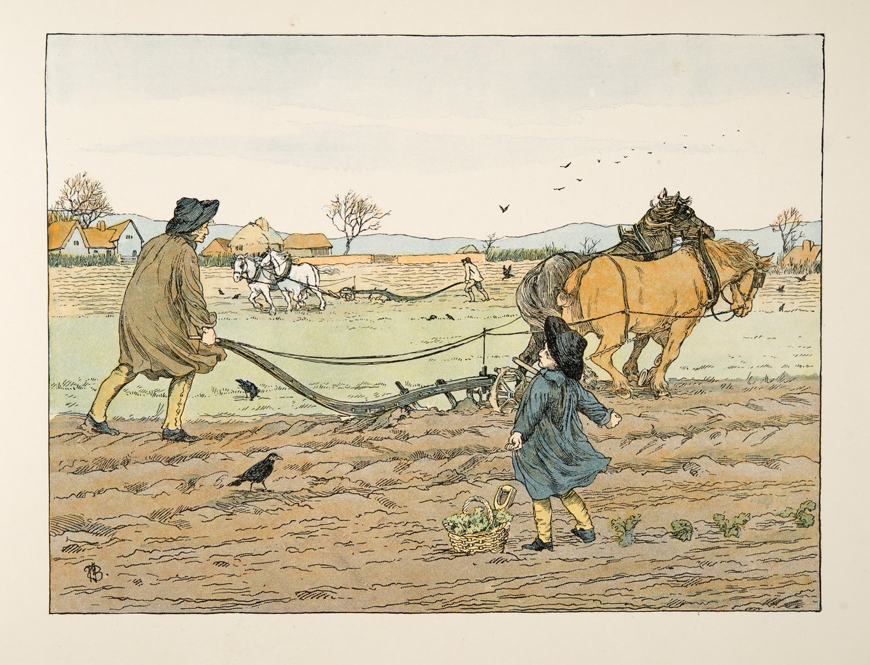 Oráč, z knihy Čtyři a dvacet dělníků, pub. 1900 (barevná litografie) od Francis Donkin Bedford