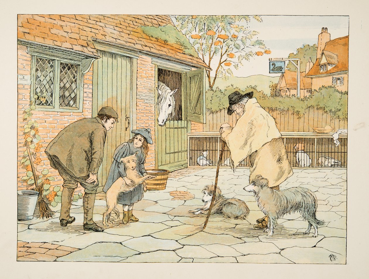 Veterinář, z knihy Four and Twenty Toilers, pub. 1900 (barevná litografie) od Francis Donkin Bedford