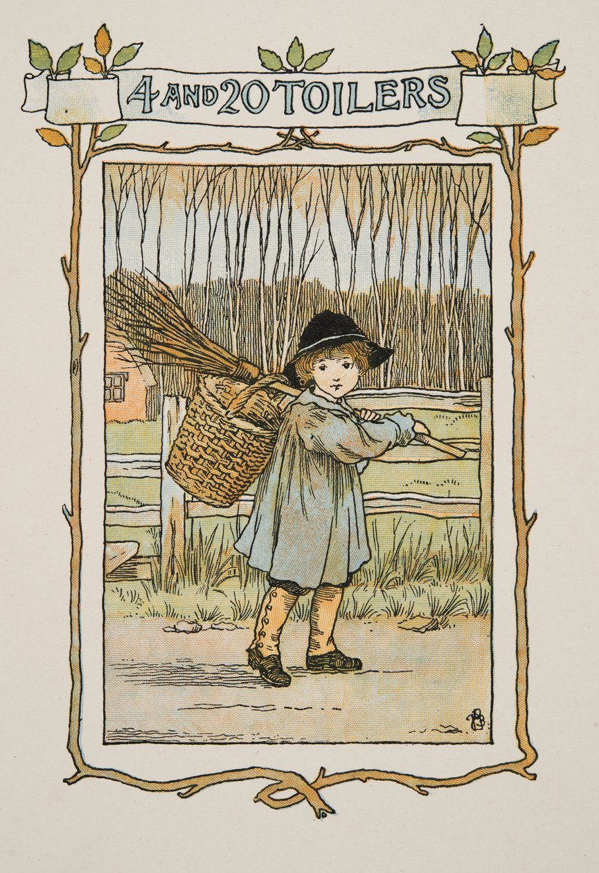 Viněta z knihy Čtyři a dvacet dělníků, vyd. 1900 (barevná litografie) od Francis Donkin Bedford
