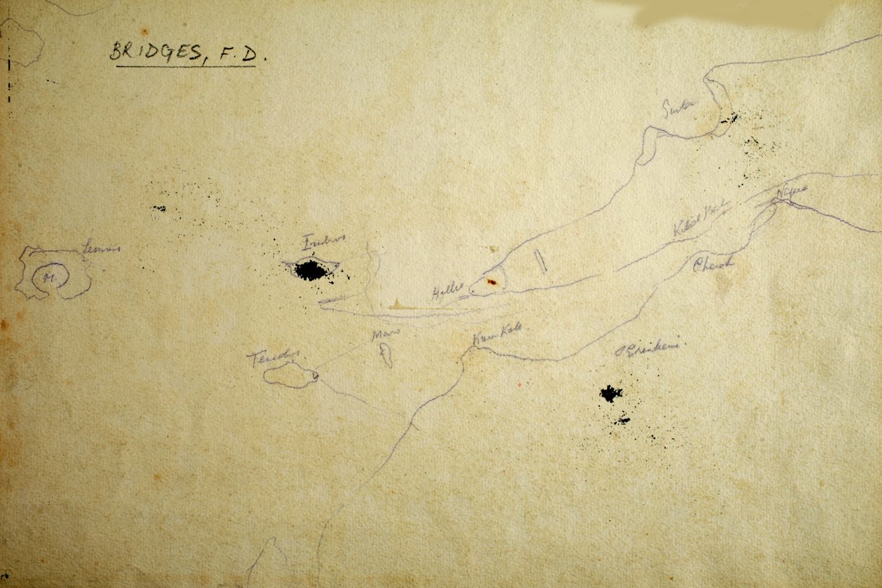 Mapa (tužka a tuš na papíře) od Francis Doveton Bridges