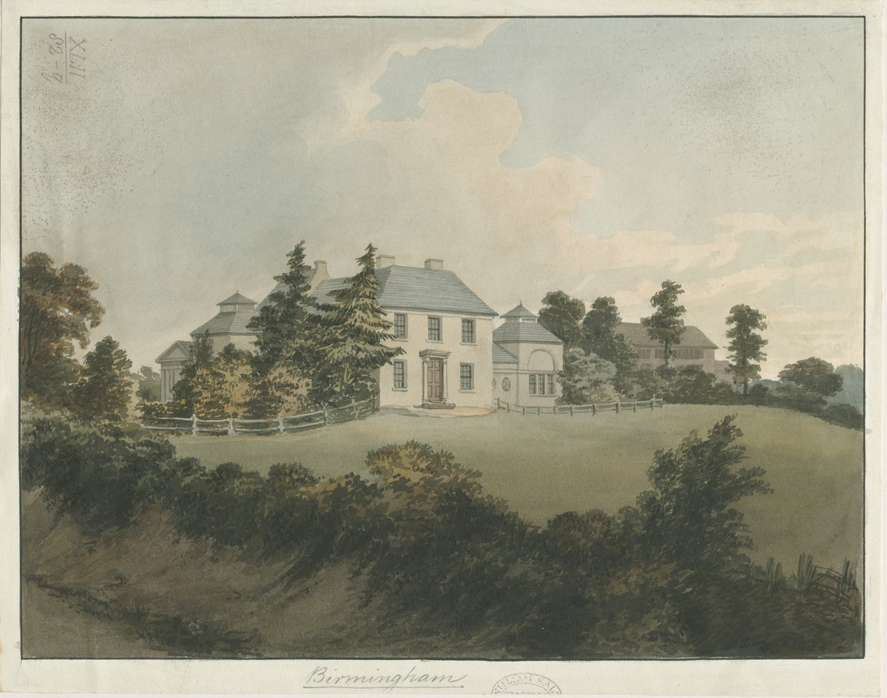 Soho - Francis Eginton House: akvarel, ndc 1798] (malba) od Francis Eginton