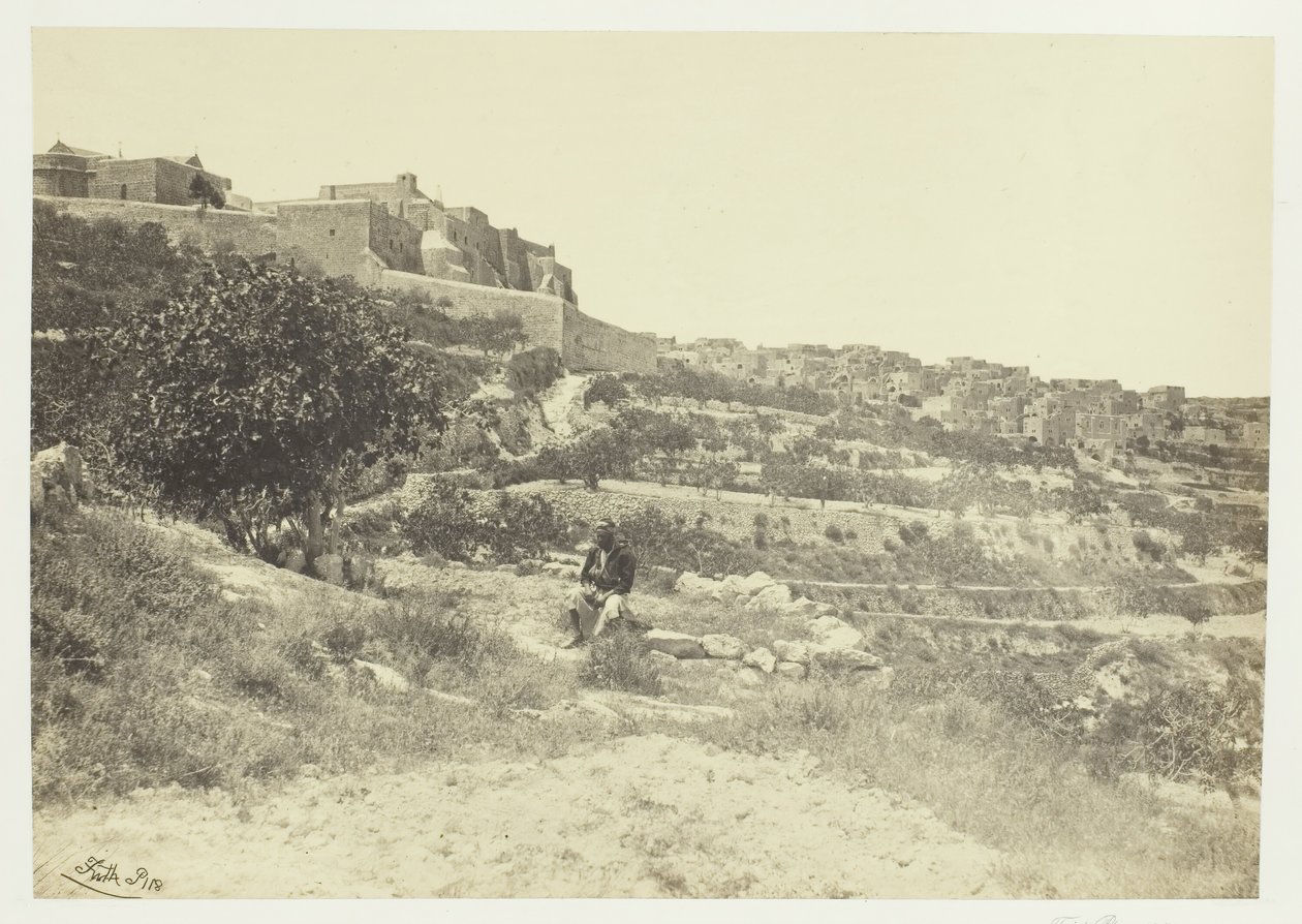 Betlém s kostelem Narození Páně, 1857. od Francis Frith