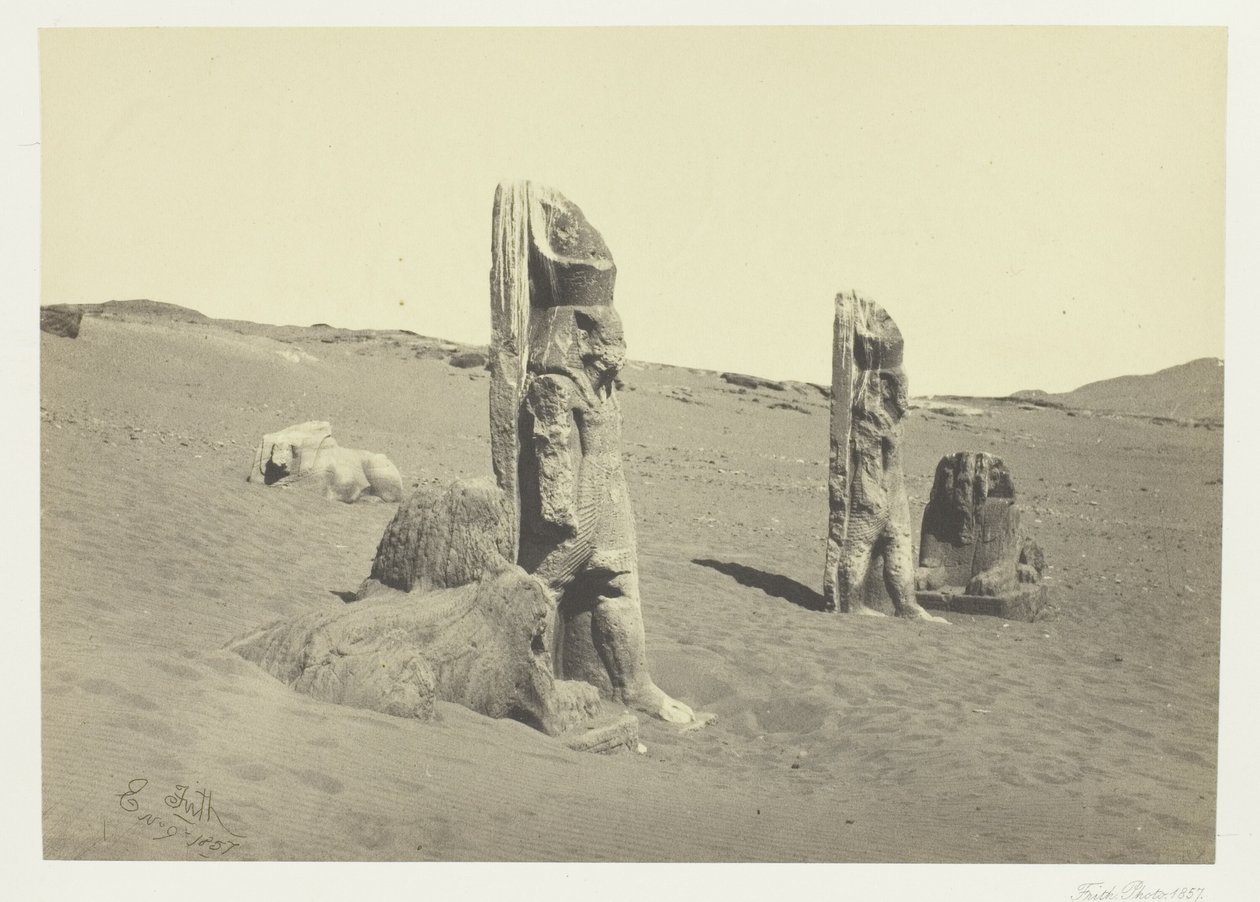 Kolosy a sfingy ve Wady Saboua, Núbie od Francis Frith