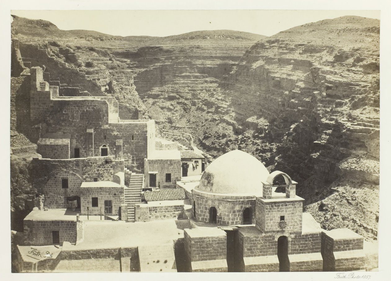 Klášter Mar-Saba, nedaleko Jeruzaléma, 1857. od Francis Frith