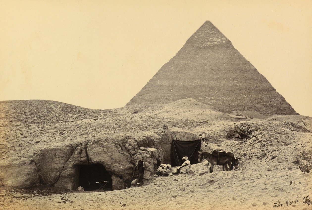 Egypt a Palestina: pyramidy Kefren a hrobky v pevnosti v Gíze, Horní Egypt od Francis Frith