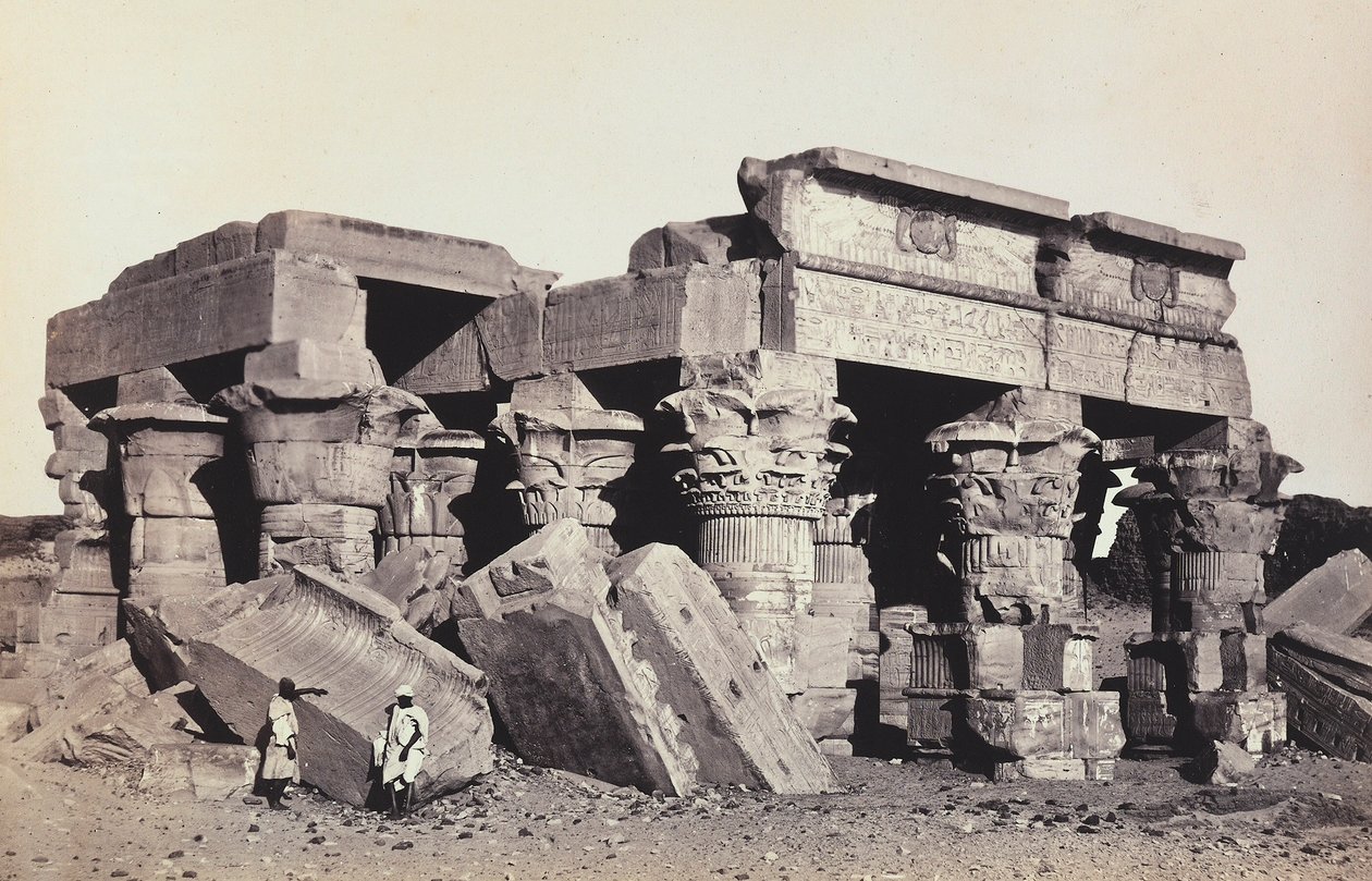"Egypt a Palestina": ruiny chrámu Sobek a Haroeri z Kom Ombo, Horní Egypt od Francis Frith