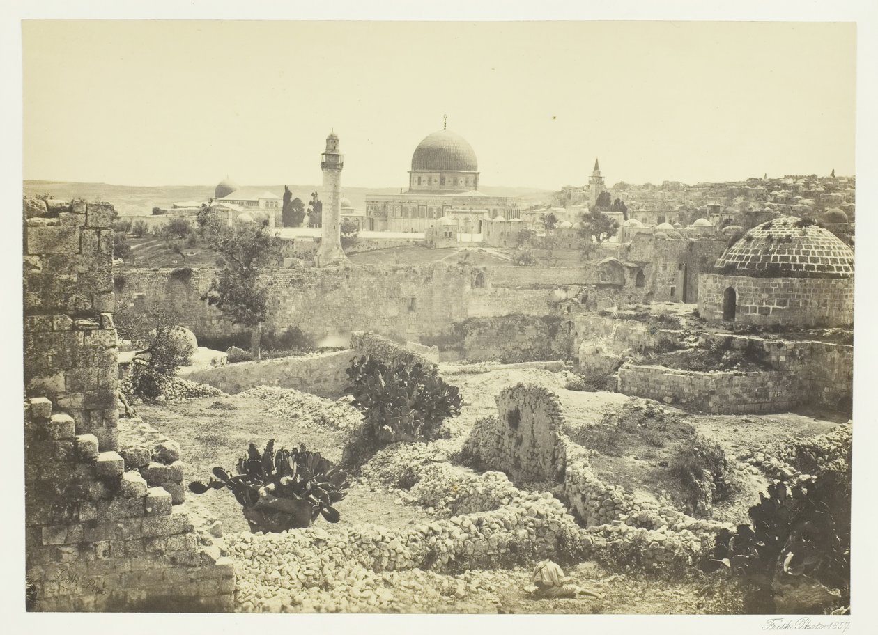 Jeruzalém z městské zdi, 1857. od Francis Frith