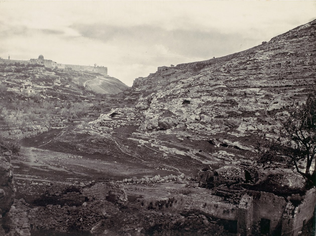 Mount Moriah, Jeruzalém, od Studny En Rogel, ca. 1857. od Francis Frith