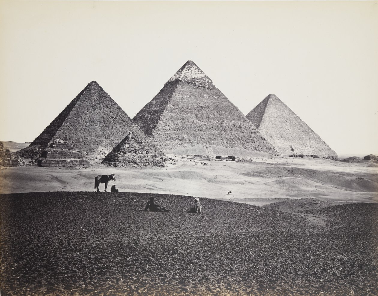 Pyramidy v El-Gíze, od jihozápadu od Francis Frith