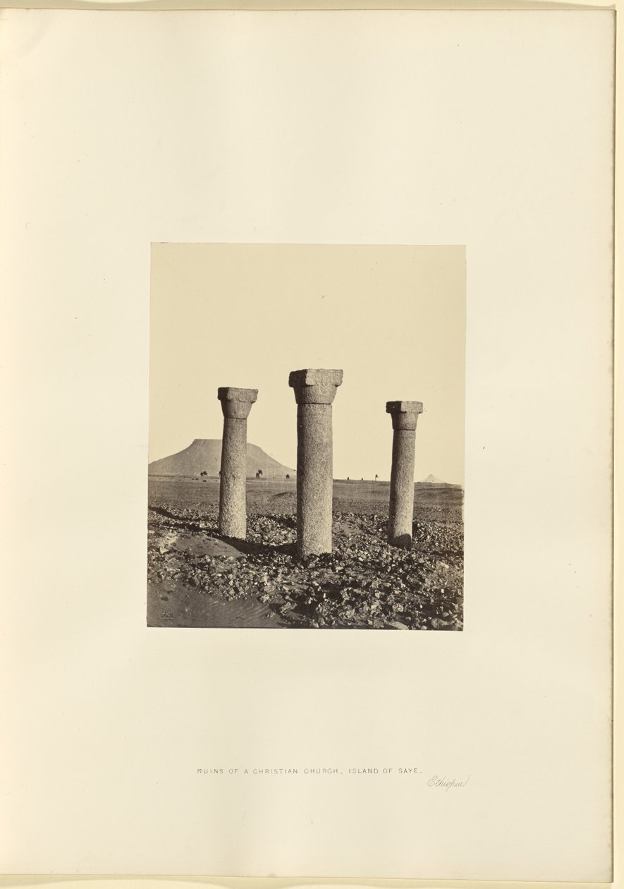 Ruiny křesťanského kostela, ostrov Saye, Etiopie od Francis Frith
