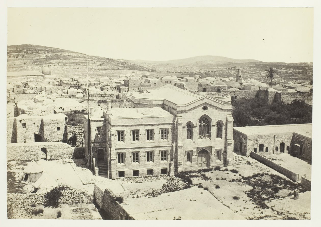 Nový anglický kostel z Hippicovy věže, Jeruzalém, 1857. od Francis Frith