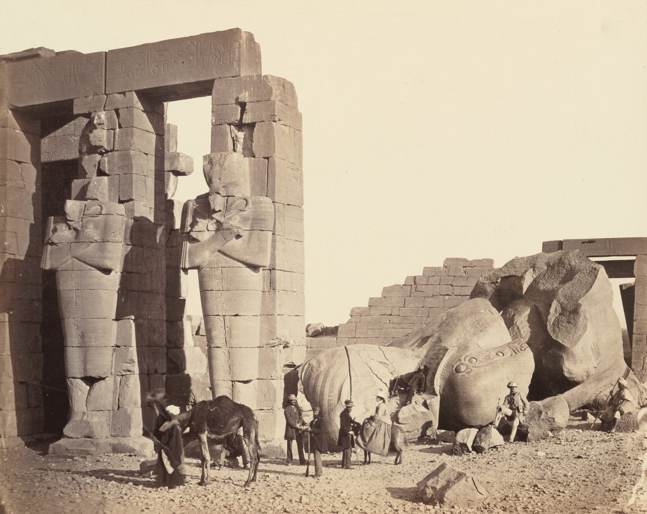 Ramasseum El-Kurneh, Théby, první pohled,c. 1857 (foto) od Francis Frith