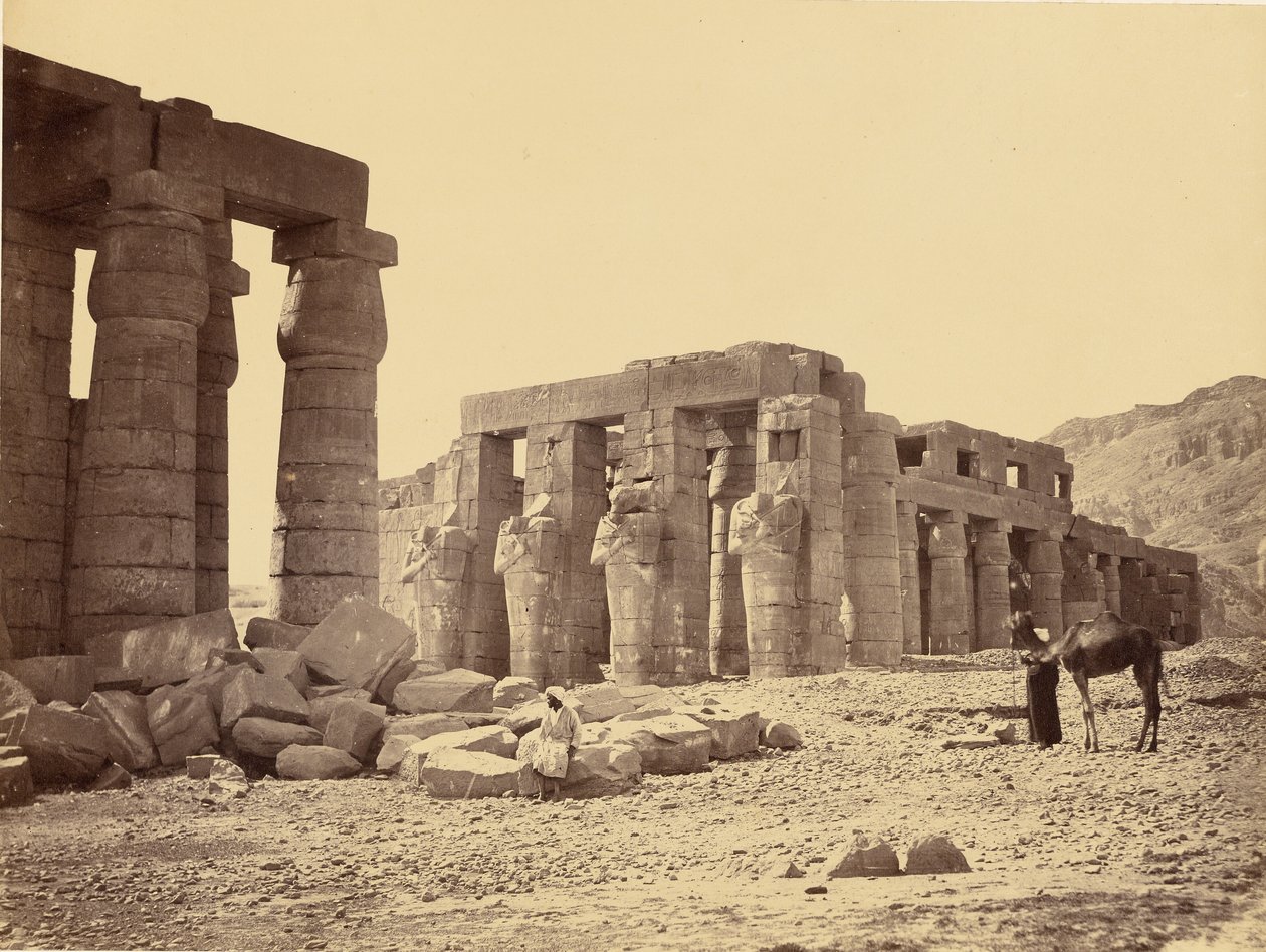 Ramesseum v El-Kurney, Théby, druhý pohled od Francis Frith