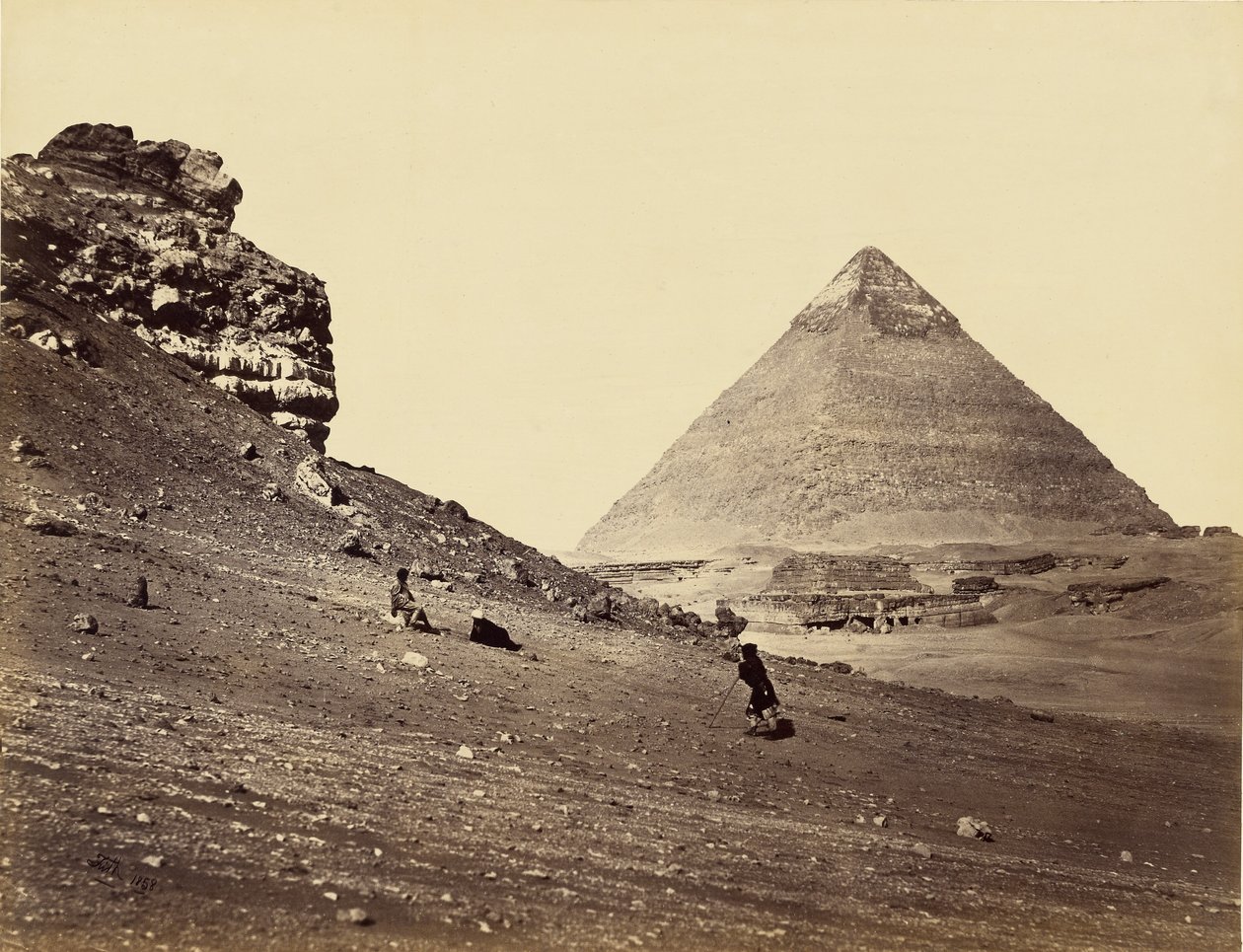 Druhá pyramida z jihovýchodu od Francis Frith