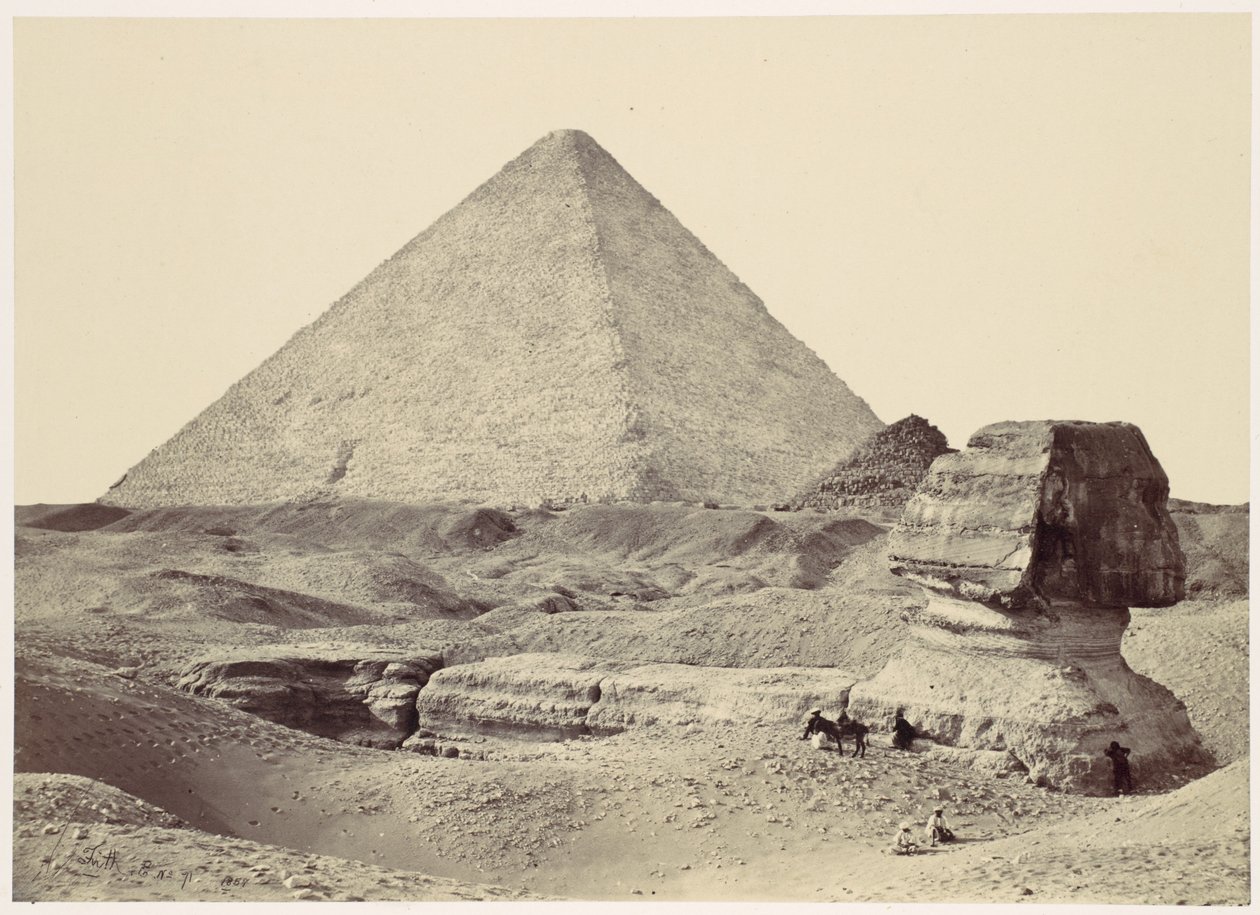 Sfinga a Velká pyramida, Gíza od Francis Frith