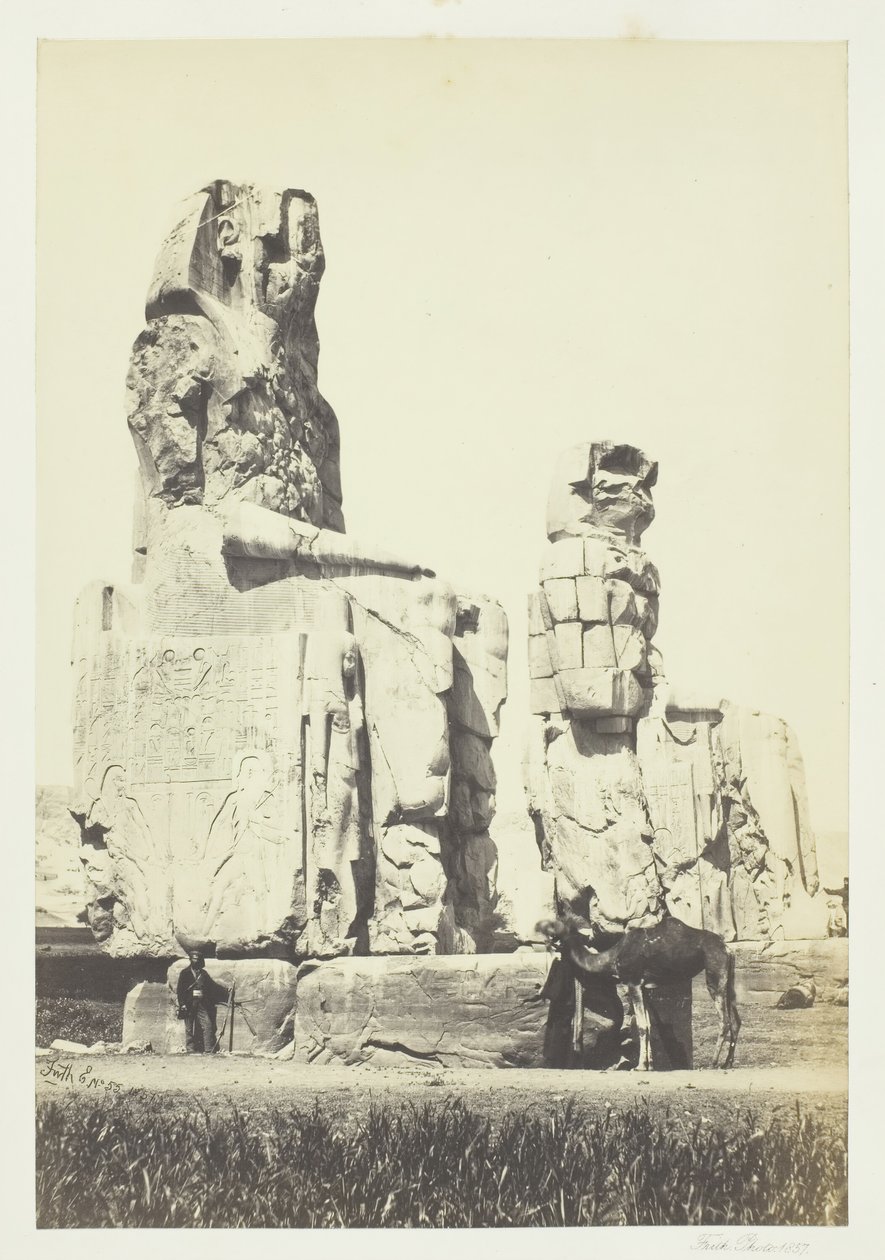 Sochy Memnona, Thébská pláň, 1857. od Francis Frith