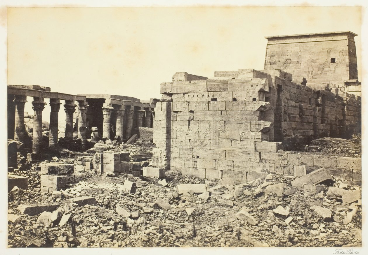 Pohled na ostrov Philae, 1857, vytištěno 1862. od Francis Frith