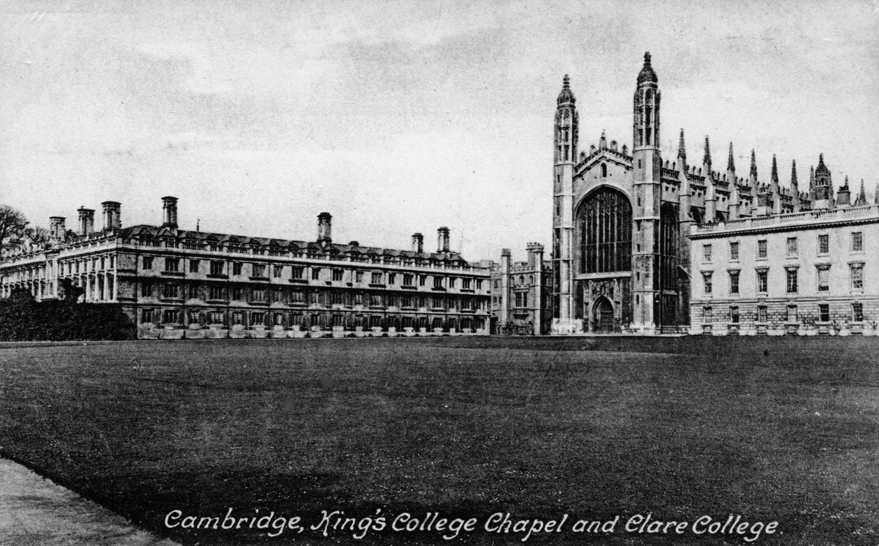 Kings College Chapel a Clare College, Cambridge, Cambridgeshire, konec 19. století. od Frith and Co