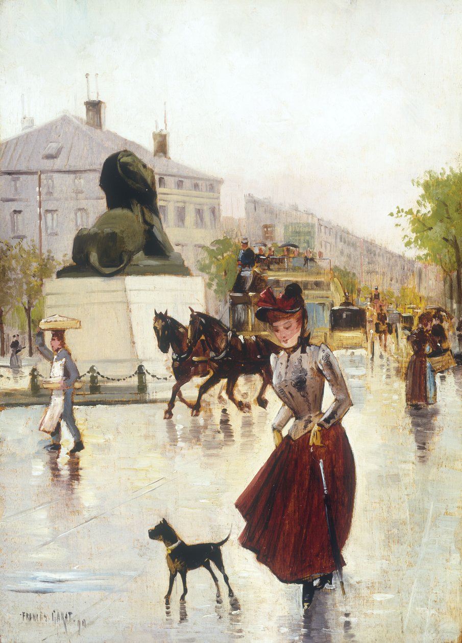 Pařížská pouliční scéna, 1890 od Francis Garat