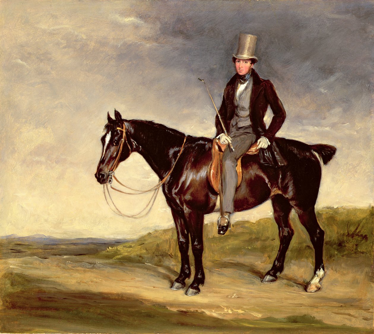 John Hay-Mackenzie na svém Dark Bay Cob (olej na plátně) od Francis Grant