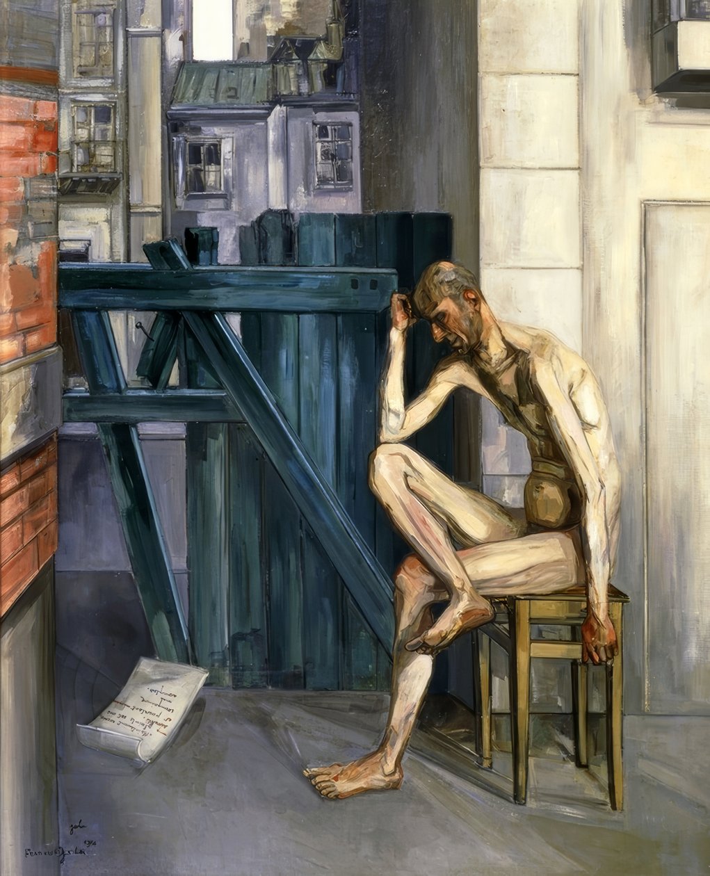 Job, 1944, olej na plátně, 161,9 × 129,9 cm, od Francis Gruber
