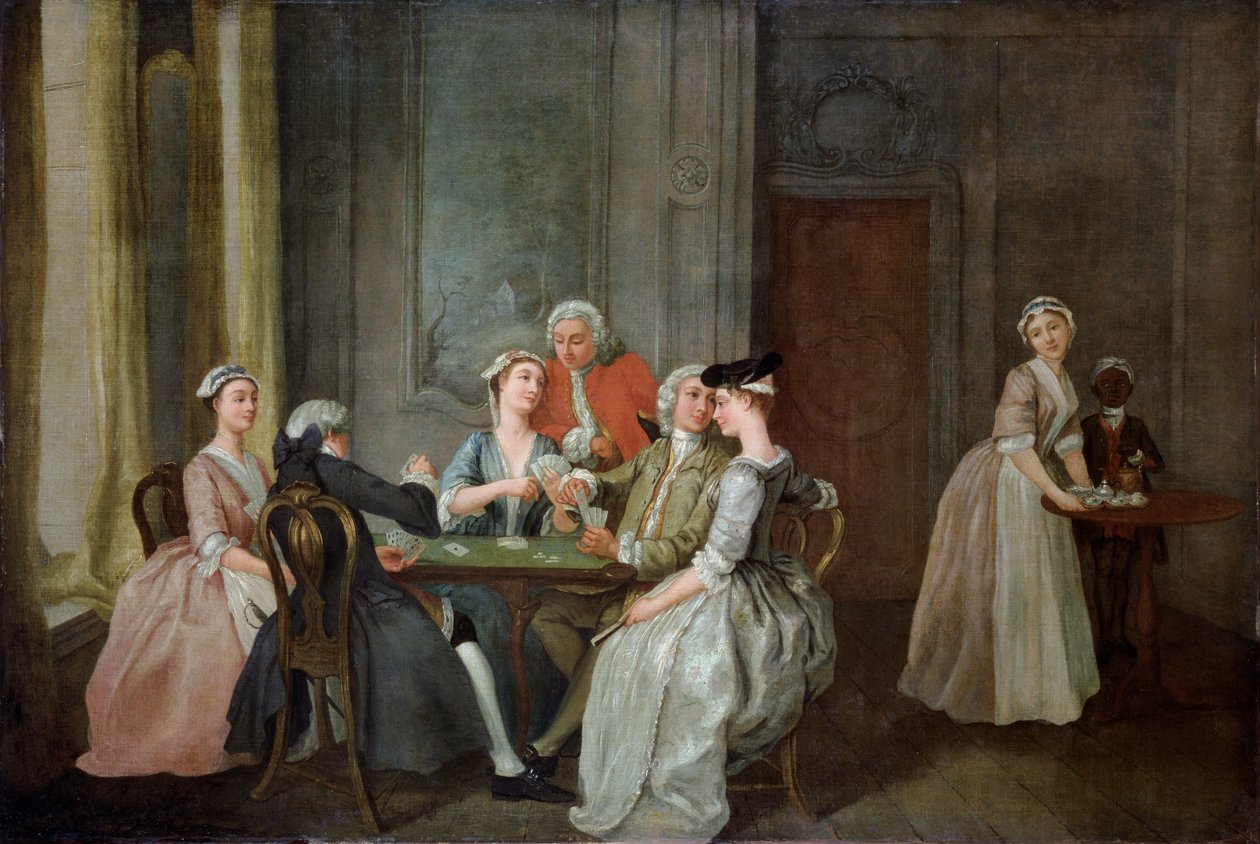 Hraní na Quadrille, 1740-50 od Francis Hayman