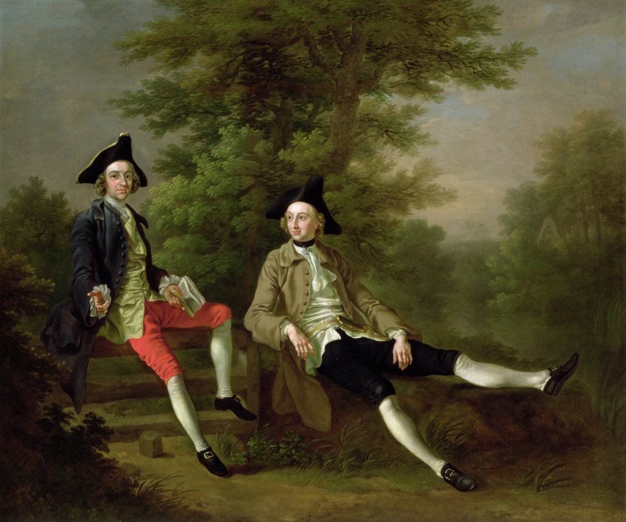 Portrét Davida Garricka (1717-79) (vlevo) a Williama Windhama z Felbriggu (1717-61) (vpravo) kolem roku 1745 od Francis Hayman