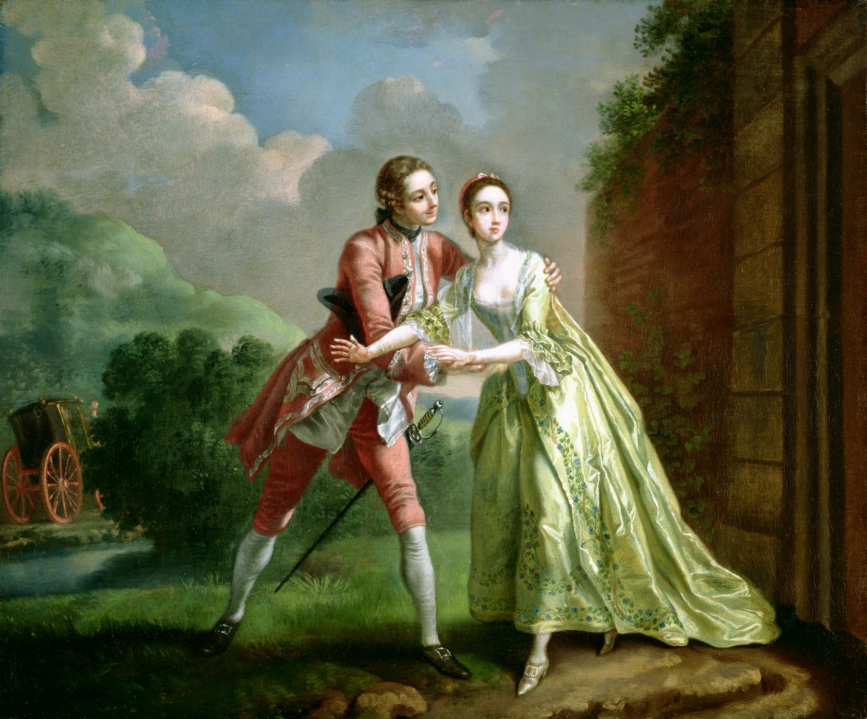 Robert Lovelace se připravuje na únos Clarissy Harlowe z filmu „Clarissa“ od Samuela Richardsona (1689-1761) od Francis Hayman