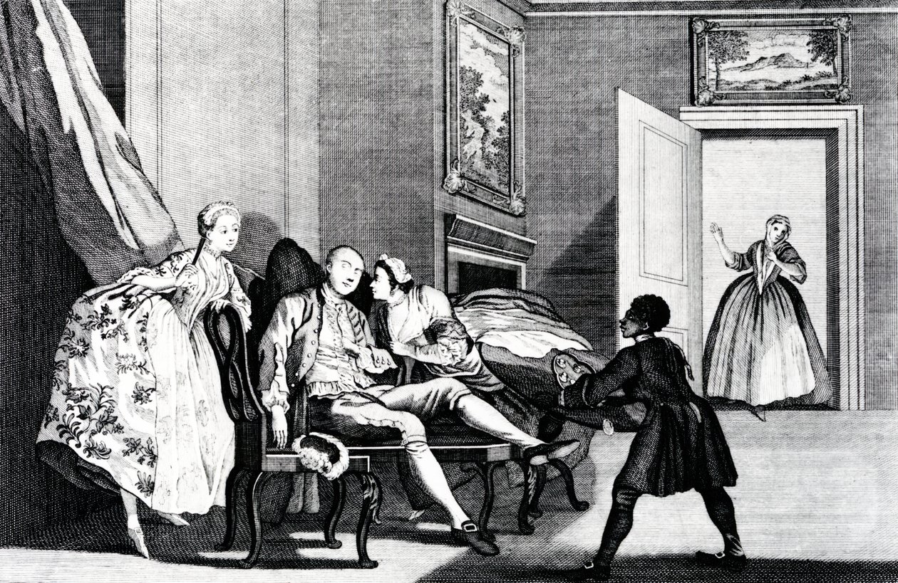 Stealing a Kiss, c, 1743 od Francis Hayman