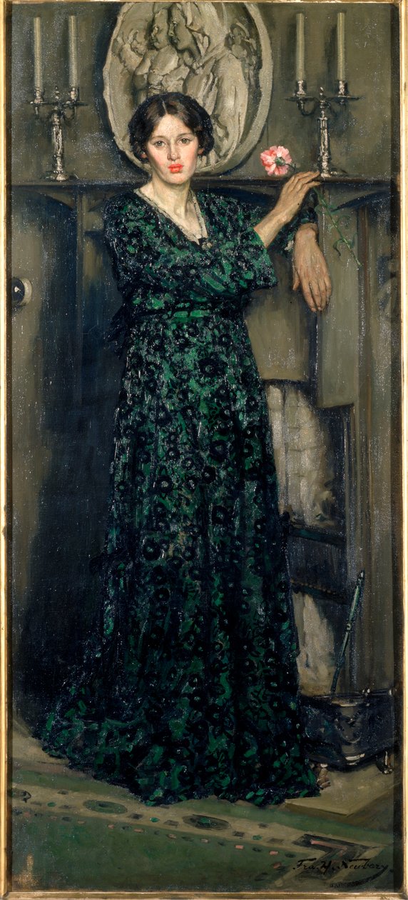 Dáma karafiátu, kolem roku 1919 (olej na plátně) od Francis Henry Newbery