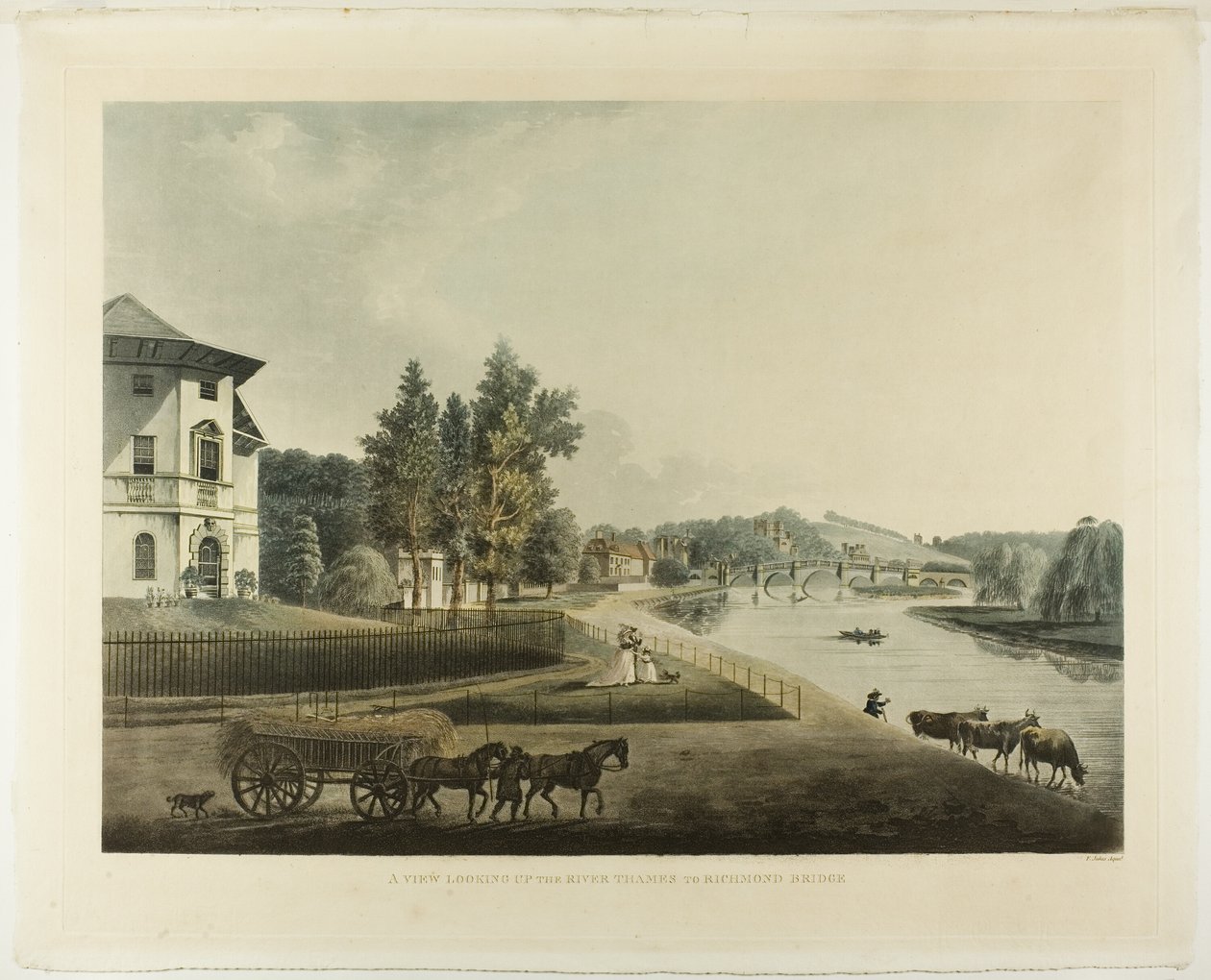 Pohled na řeku Temži na Richmond Bridge od Francis Jukes