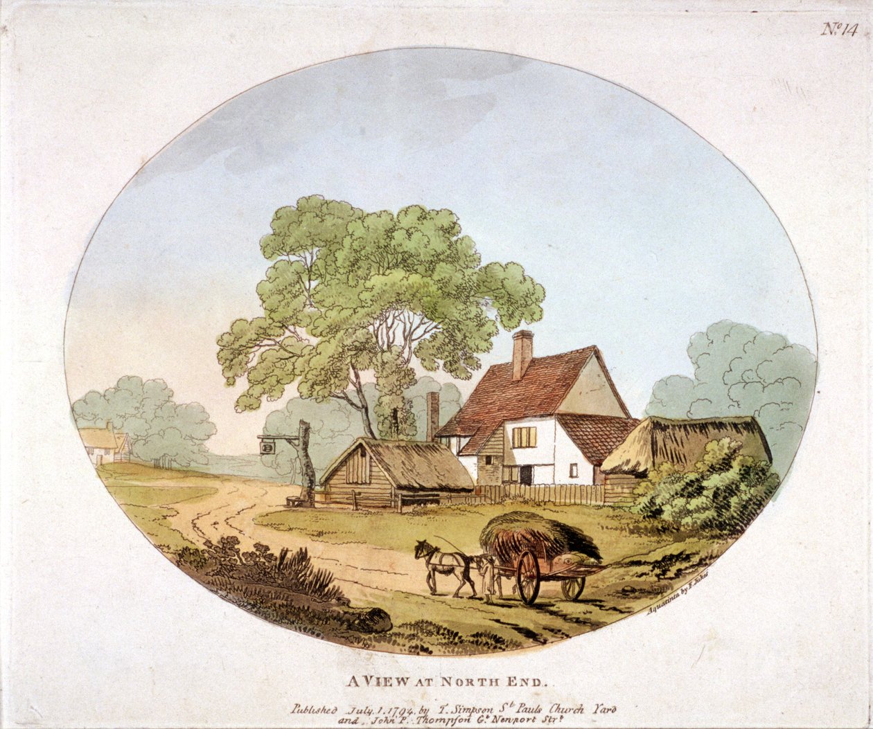 Celkový pohled na Hampstead, Londýn, 1794 od Francis Jukes