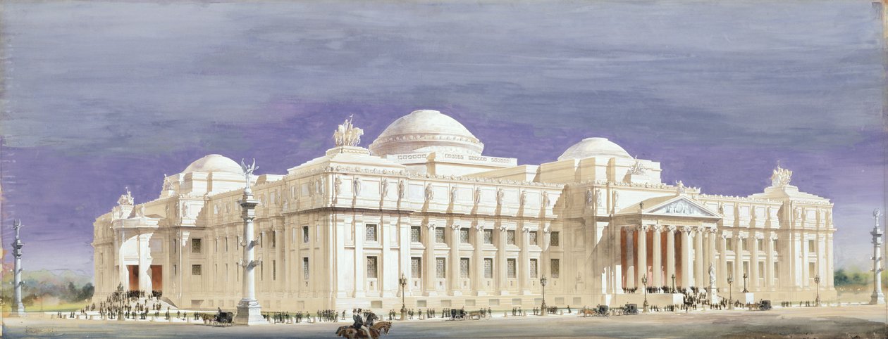 Design pro Brooklyn Museum of Art, 1893 (wc s perem a inkoustem na papíře) od Francis L.V. Hoppin