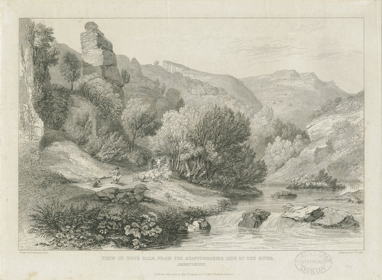 Dovedale - krajina: rytina a [19. století] od Francis Legatt Chantrey