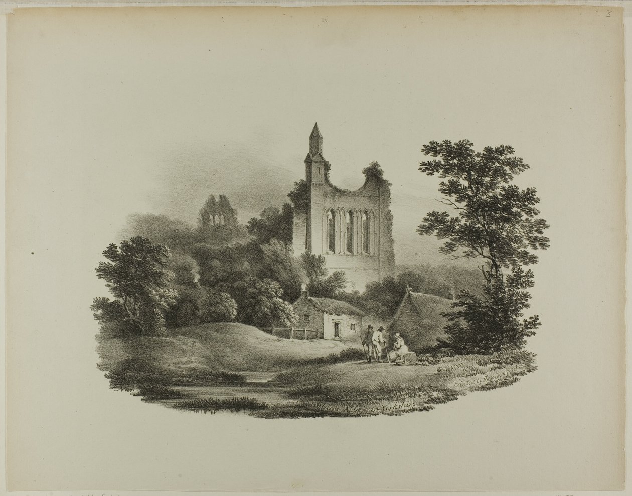 Byland Abbey, Yorkshire od Francis Nicholson