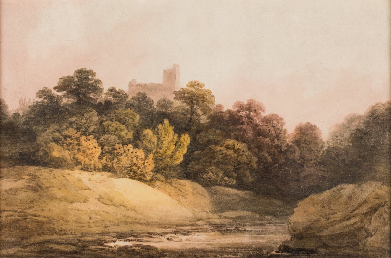 Krajina, asi 1840 (akvarel na papíře) od Francis Nicholson