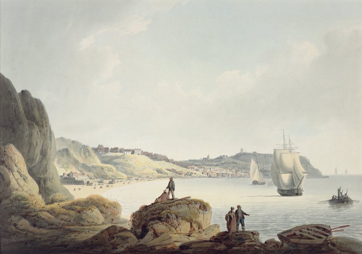 Scarborough, asi 1820 (tužka a akvarel na papíře) od Francis Nicholson