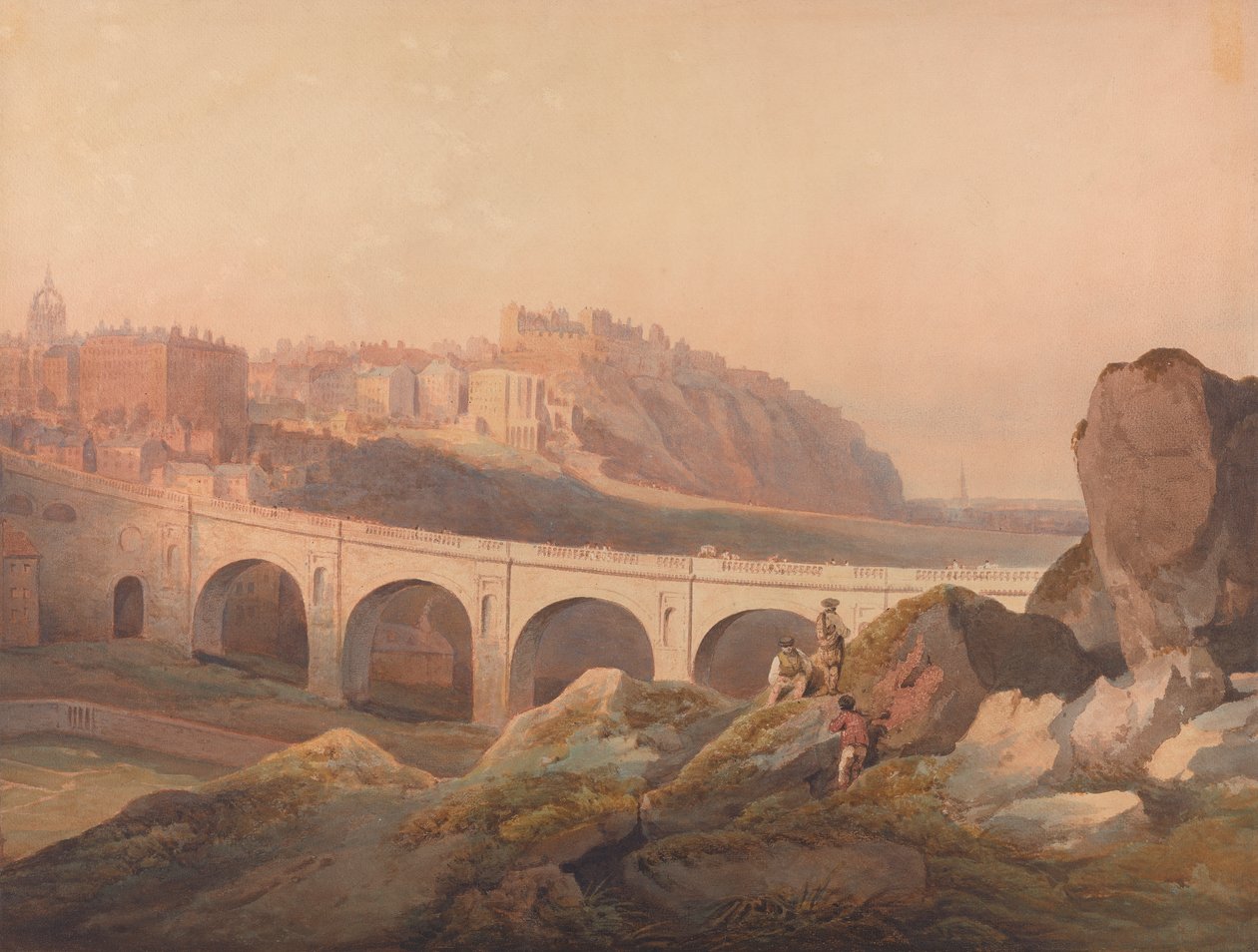 Pohled na Edinburgh z Calton Hill od Francis Nicholson