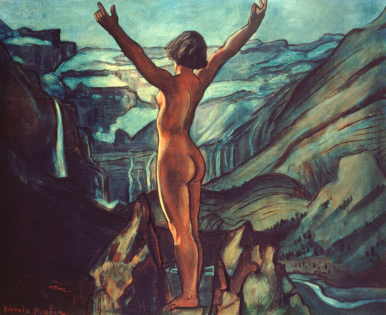 Akt před krajinou od Francis Picabia