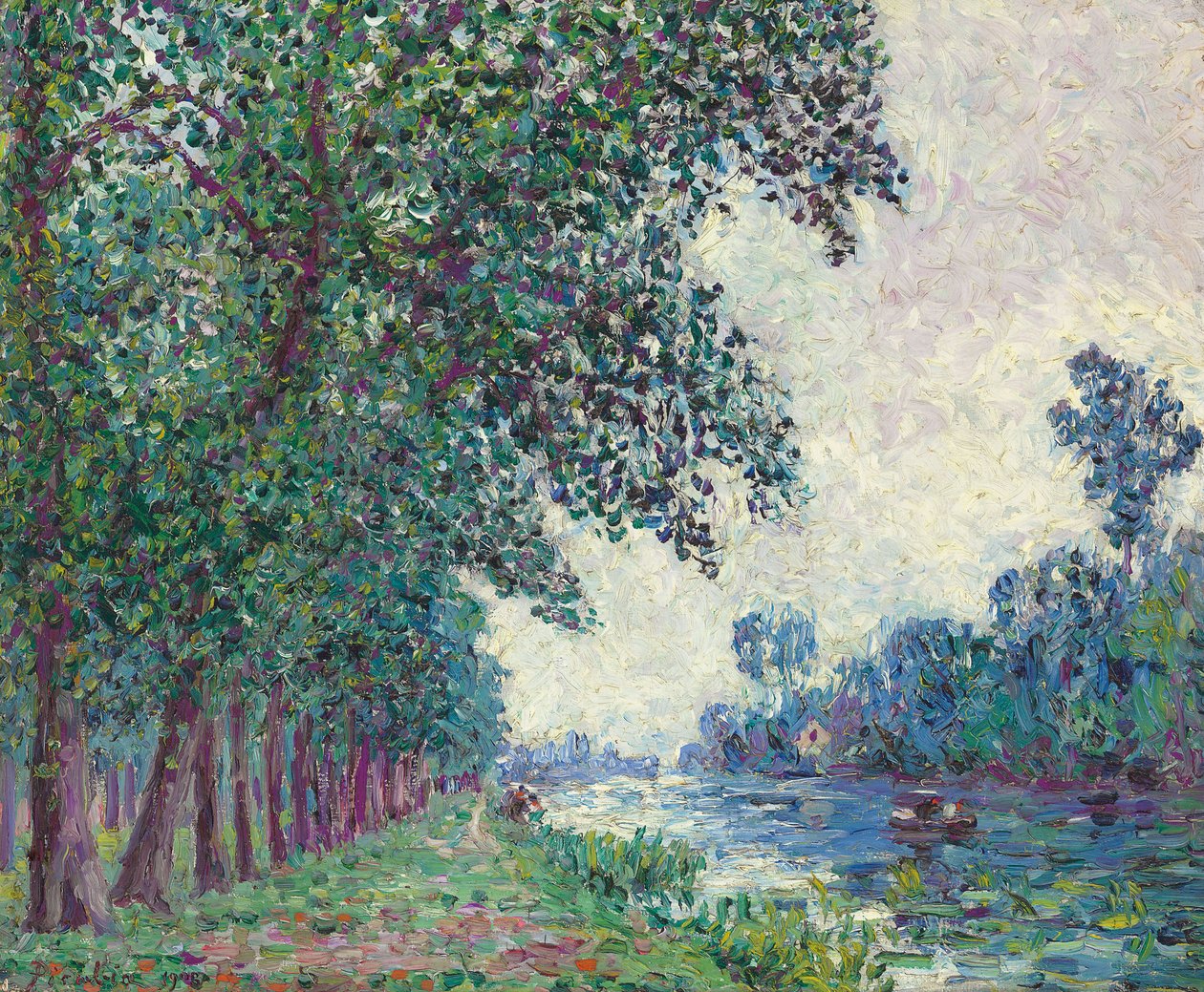 Břehy řeky Loing v Nemours; Bords du Loing a Nemours od Francis Picabia