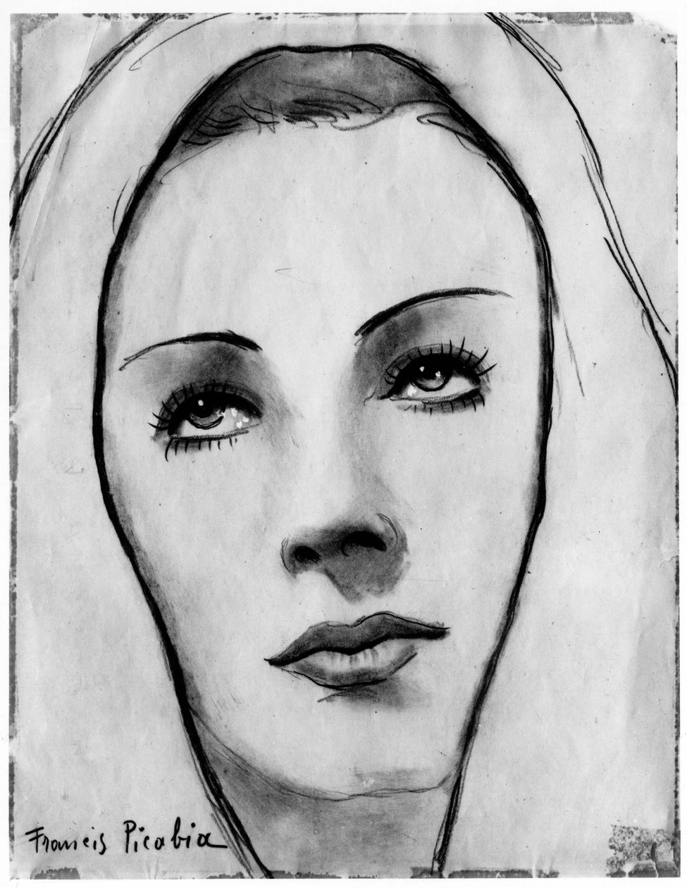 Tvář ženy v závoji, Francis Picabia (1879-1953); grafitová tužka a akvarel na papíře. od Francis Picabia